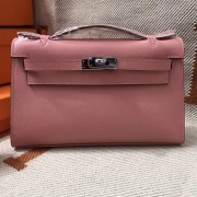 Hot Hermes original epsom leather kelly Tote Bag KL2833 Pink HV04750Nm85