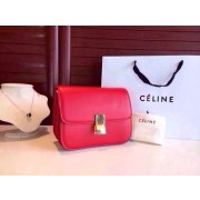 Imitation AAA Celine Classic Box Flap Bag Calfskin Leather 2263 Red HV02892kf15