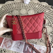 Imitation Chanel Gabrielle Nubuck leather Shoulder Bag 93481 rose HV08459EY79