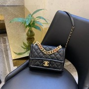 Imitation Chanel Shoulder Bag Original Leather Black 50938 Gold HV00300sJ18