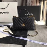 Imitation Chanel Small Flap Bag with Top Handle A92990 black HV08849KV93
