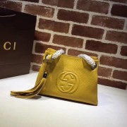 Imitation Gucci Soho mini Shoulder Bag 387043 yellow HV09473lH78