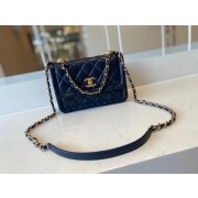Imitation High Quality Chanel flap bag Calfskin & Gold-Tone Metal AS2055 Royal Blue HV05127HH94