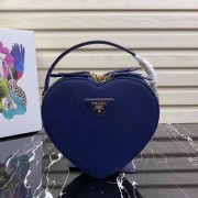 Imitation Prada Saffiano Original Leather Tote Heart Bag 1BH144 Blue HV10056Oz49