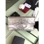 Knockoff Chanel 31 pouch Metallic Crumpled Goatskin & Silver-Tone Metal A70520 Silver HV05343eF76