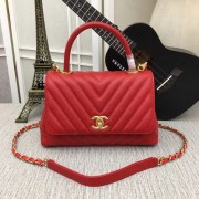 Knockoff Chanel Flap Bag with Top Handle 36620 red HV09001yK94