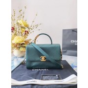 Knockoff Chanel small tote bag Sheepskin & Gold-Tone Metal AS2059 green HV08498vf92