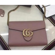 Knockoff Gucci GG Marmont Leather mini Chain Bag 401232 Grey HV09366yK94