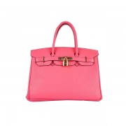 Knockoff Hermes Birkin 30CM Tote Bags Pink Clemence Leather Gold HV09731yK94