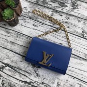 Louis Vuitton CHAIN LOUISE Original leather Shoulder Bag M94335 blue HV08609ki86