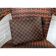 Louis Vuitton Damier Canvas Clutch Bag M47542 Coffee HV10002io33