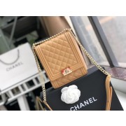 Luxury Boy chanel handbag Sheepskin & Gold-Tone Metal AS0130 Camel HV01566QT69
