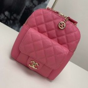 Luxury Chanel Grained Calfskin & Gold-Tone Metal backpack AS0003 rose HV10410UV86