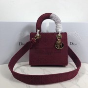 Luxury Replica LADY DIOR TOTE BAG IN EMBROIDERED CANVAS C4532 Bordeaux HV09959vv50
