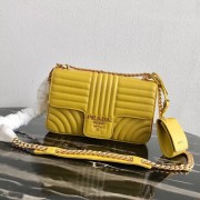 Prada Diagramme medium leather bag 1BD108 yellow HV08654fw56