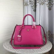 Prada Double Tote Bag Litchi Leather 1579 Rose HV05506aM39