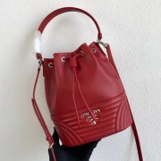 Prada Original Calfskin Leather Bucket Bag 1BH038 Red HV07475mm78