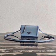 Prada Saffiano leather shoulder bag 2BP019 blue HV01560HW50