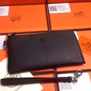 Replica 2015 Hermes 7-shaped zipper wallet 509 black HV00515ec82