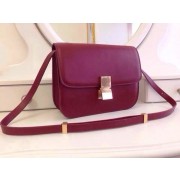 Replica Celine Classic Box Flap Bag Calfskin Leather 2263 Burgundy HV01285Ac56