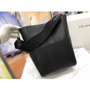 Replica Celine SEAU SANGLE Original Calfskin Leather Shoulder Bag 3369 black HV06471Xe44