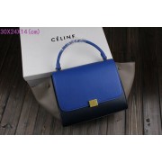 Replica Celine Trapeze Bag Original Leather 3342-2 brilliant blue&dark blue&gray HV09771AP18