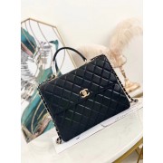Replica Chanel coco flap bag with top handle A92237 black HV08311AP18