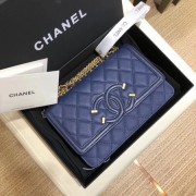 Replica Chanel Flap Original Caviar Leather mini Shoulder Bag 5699 blue HV07562TN94