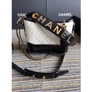 Replica Chanel gabrielle small hobo bag S0865 white&black HV08865ec82