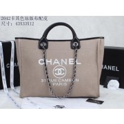 Replica Chanel Medium Canvas Tote Shopping Bag 2042 Light apricot HV01328ED66