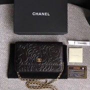 Replica Cheap Chanel WOC Mini Shoulder Bag A33814 black gold chain HV09631Mq48