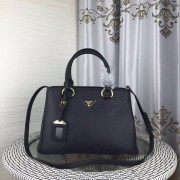 Replica Cheap Prada Double Tote Bag Litchi Leather 1579 Black HV10361Mq48