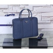 Replica Cheap Prada Saffiano Calf Leather Briefcase P8687 Blue HV07441Mq48