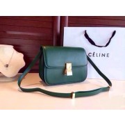 Replica Designer Celine Classic Box Flap Bag Calfskin Leather 2263 Green HV01495Bb80
