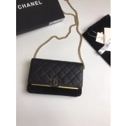 Replica Designer Chanel Wallet on Chain Original A70641 black HV09845Bb80