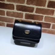 Replica Fashion Gucci GG Original Leather Shoulder Bag 576423 Black HV08690yI43