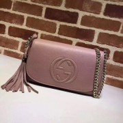 Replica Fashion Gucci Soho Original Calfskin Leather Shoulder Bag 336752 pink HV11245yI43