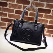Replica Gucci Calf Leather Soho Top Handle Bag 308362 black HV09292Ix66