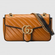 Replica Gucci GG Marmont small shoulder bag 443497 Cognac diagonal HV08500ec82