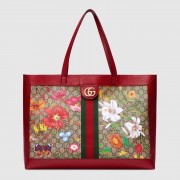 Replica Gucci Ophidia series GG flower medium shopping bag 547947 red HV08768Jw87