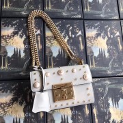 Replica Gucci Padlock small GG Pearl shoulder bag 409487 White HV11740Kg43