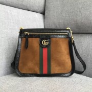 Replica Gucci Velvet leather shoulder bag 523368 brown HV01550hD86
