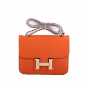 Replica Hermes Constance Bag Orange Togo Leather 1622S Golden HV02289HB48
