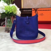 Replica Hermes Evelyne original togo leather mini Shoulder Bag H1187 blue HV10487EO56