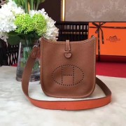 Replica Hermes Evelyne original togo leather mini Shoulder Bag H1187 Light brown HV05811YP94