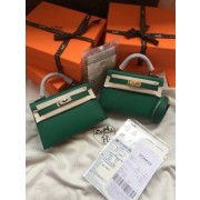 Replica High Quality Hermes Kelly 19cm Shoulder Bags Epsom Leather KL19 green HV02570Jh90