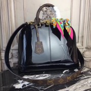 Replica Louis Vuitton Monogram Vernis Original leather Alma Tote Bag M54395 Black HV08403Jw87