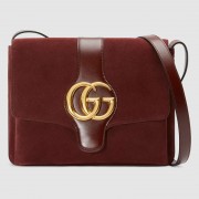 Replica Top Gucci Arli medium shoulder bag 550126 Bordeaux suede HV09393Vx24