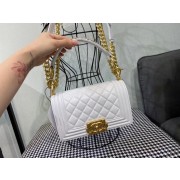 Small boy chanel handbag AS67085 white HV05794Jz48