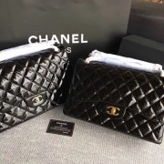 Top Chanel Classic Flap Bag original Patent Leather 1113 black HV00386lE56